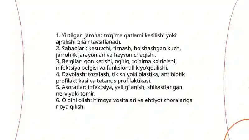 Kesilgan jarohatlar (kesiklar) 4