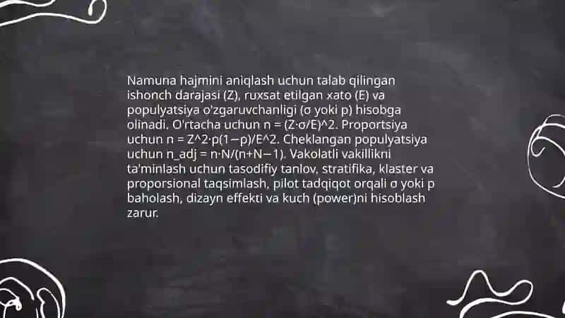 Namuna olish strategiyalari 4