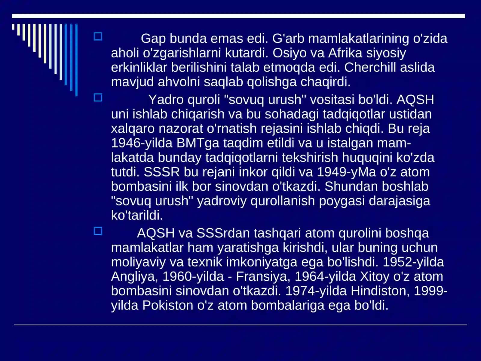 IKKINCHI JAHON URUSHIDAN SO'NG XALQARO MUNOSABATLAR 4