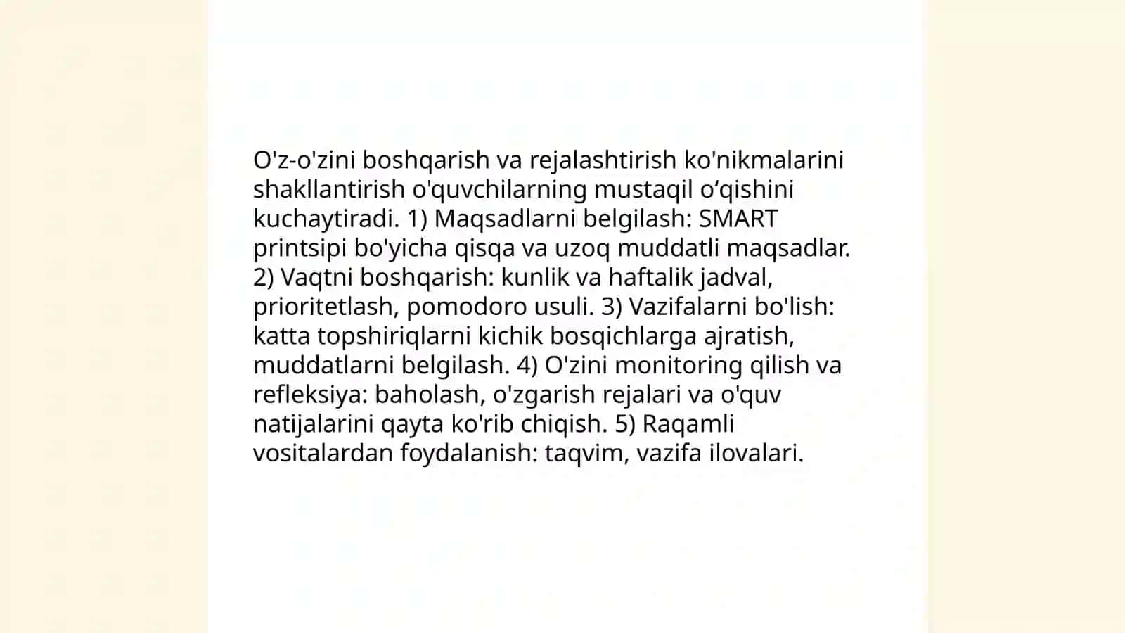 O'quv bilish komponentligini rivojlantirish 4