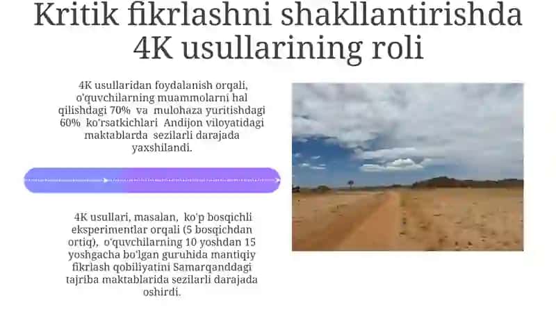 Tabiiy fanlarni o'qitish orqali 4K metodlarini shakllantirish 4