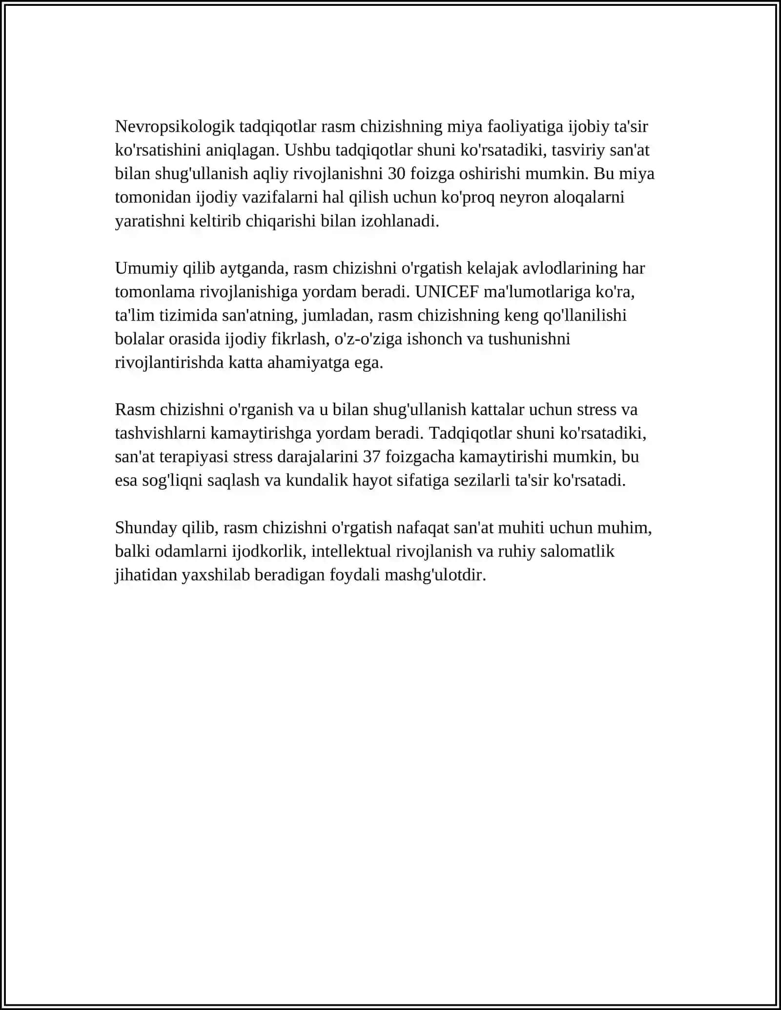 MAKTABGACHA YOSHDAGI BOLALARNI RASM CHIZISHGA O'RGATISH 4