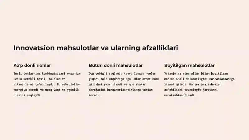 Non-bulka mahsulotlarining yangi yo'nalishlari 4
