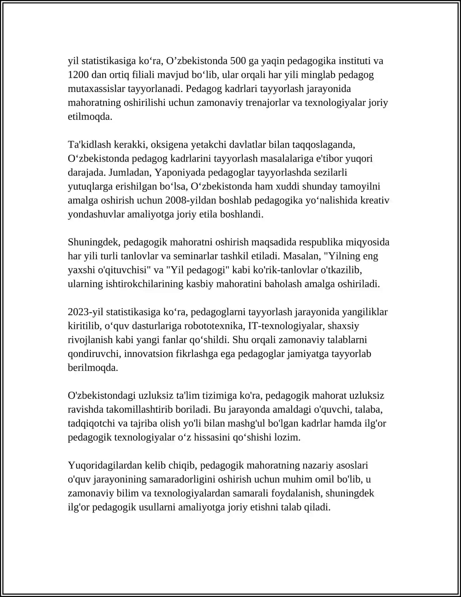 PEDAGOGIK MAHORAT VA PEDAGOGIK TEXNIKA 4