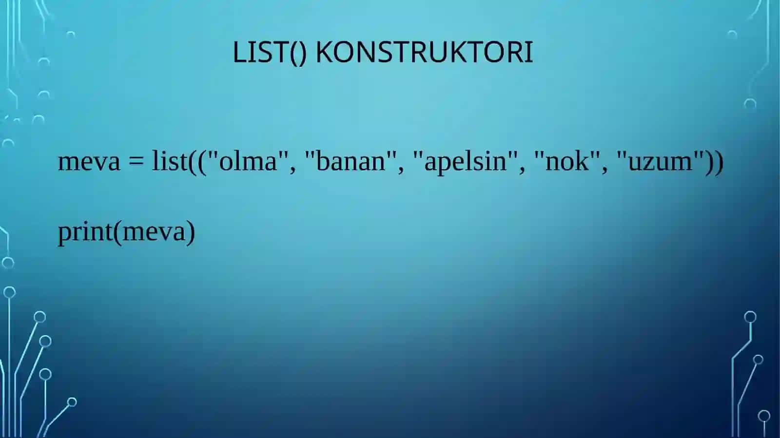 Pythonda ro‘yxatlar va kortejlar bilan ishlash 4