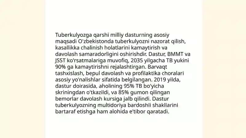 Tuberkulyozga qarshi kurashishning milliy dasturi 4