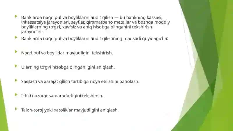 Naqdpul va kassa operatsiyalari auditi 4