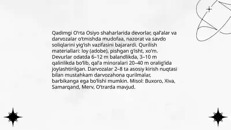 Qadimgi oʻrta Osiyo shaharsozlik 4