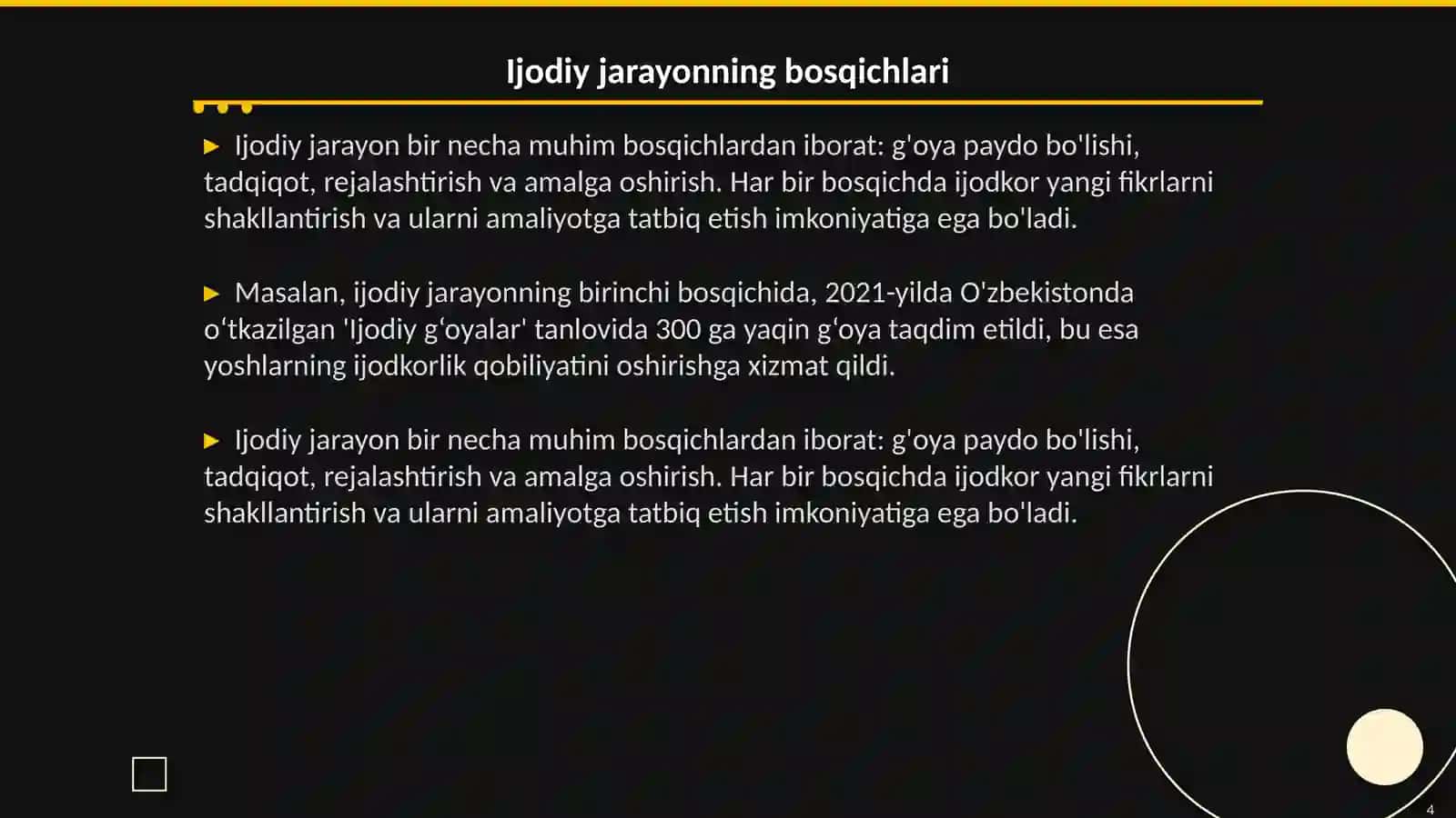 Ijodiy qobiliyatni oʻstirish 4