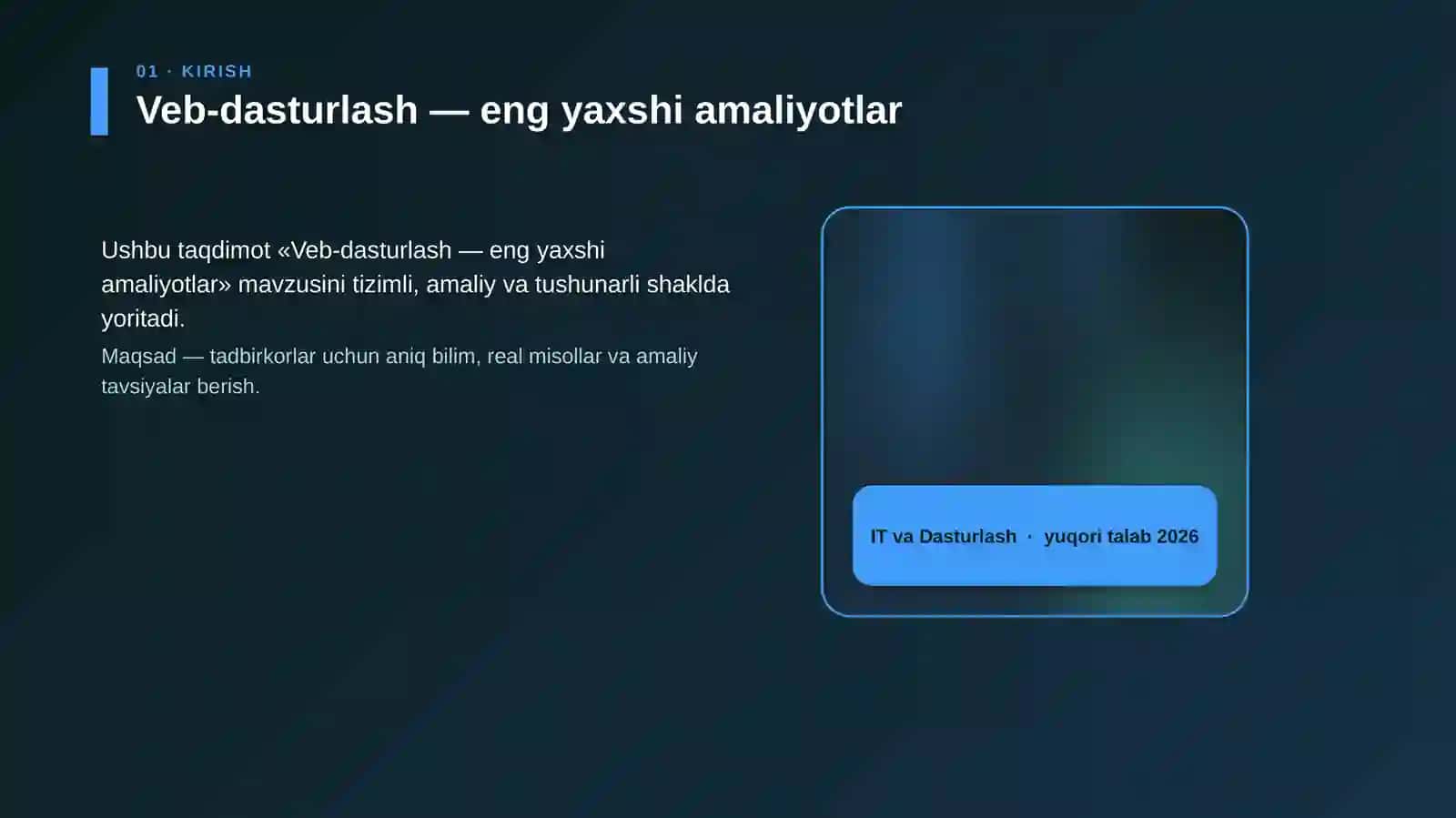 Veb-dasturlash — eng yaxshi amaliyotlar 4