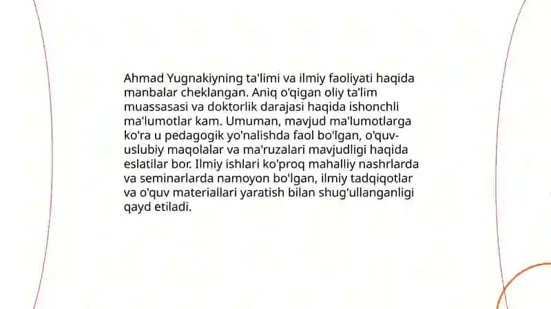 Ahmad Yugnakiy hayoti va ijodi 4