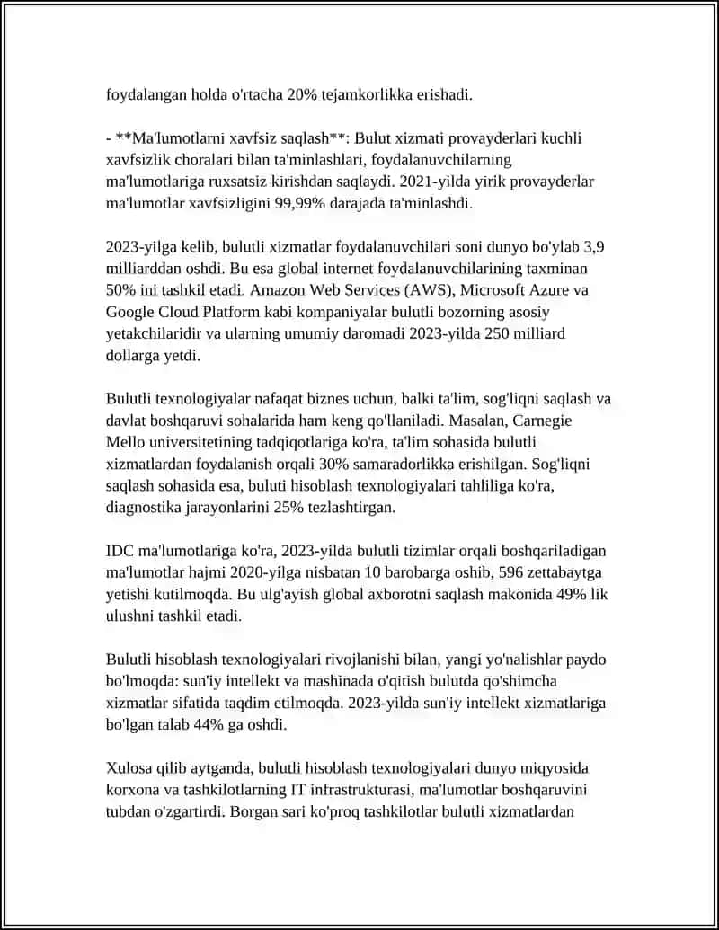 Bulutli hisoblash texnologiyalari 4