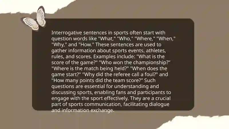 Types of Sports Sentences 4