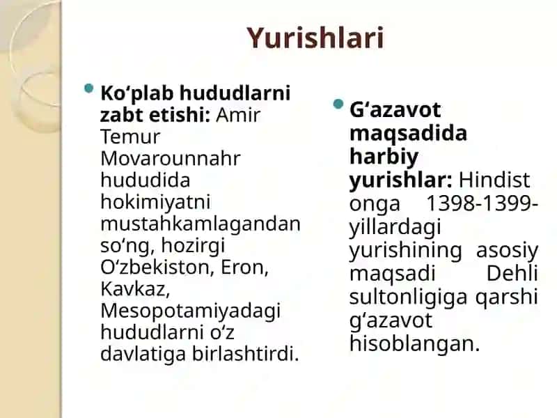 Amir Temurning yurishlari va harbiy san’ati 4