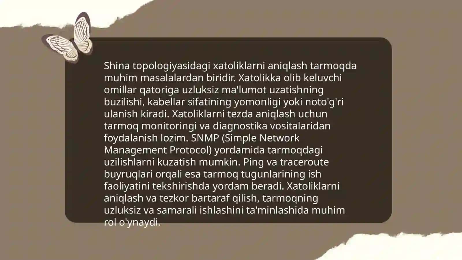 Shina topologiyasining taxlili 4