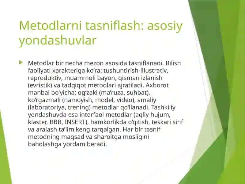 Ta'lim metodlari va vositalarini tahlil qilish 4