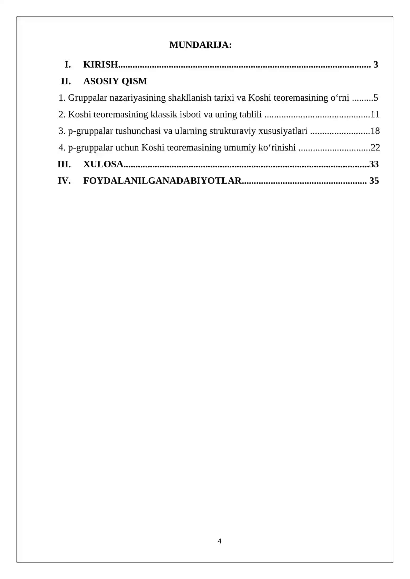 P-GRUPPALAR UCHUN KOSHI TEOREMASI 4
