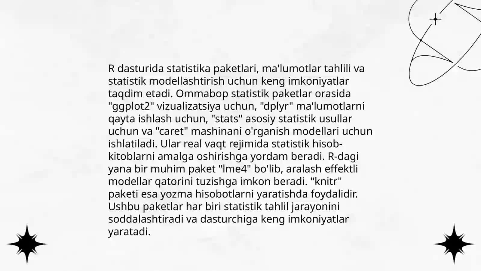 Statistik paketlar bilan ishlash 4