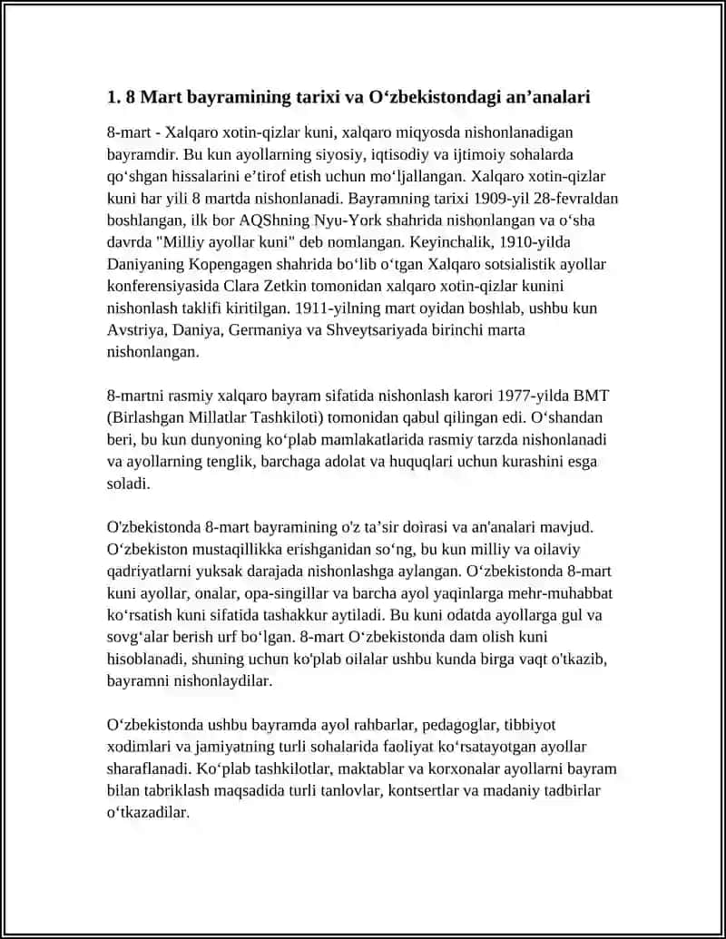 8 MART XOTIN-QIZLAR KUNI 4