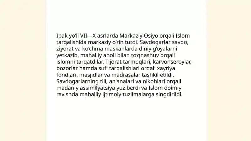 Islomning Markaziy Osiyoga tarqalishi 4