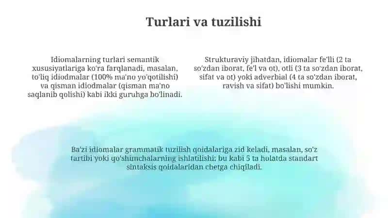 Turgʻun soʻz birikmalari. Iboralar 4
