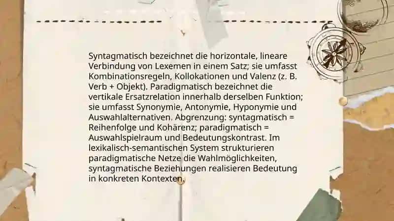 Syntagmatische Bezihungen in Lexikalisch semantischem System 4