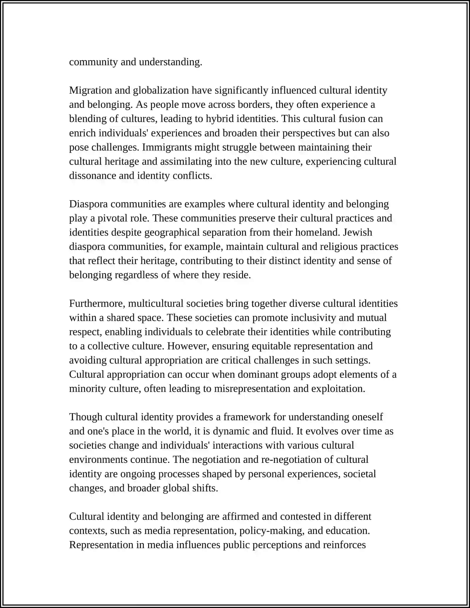 CULTURAL IDENTITY AND BELONGING 4