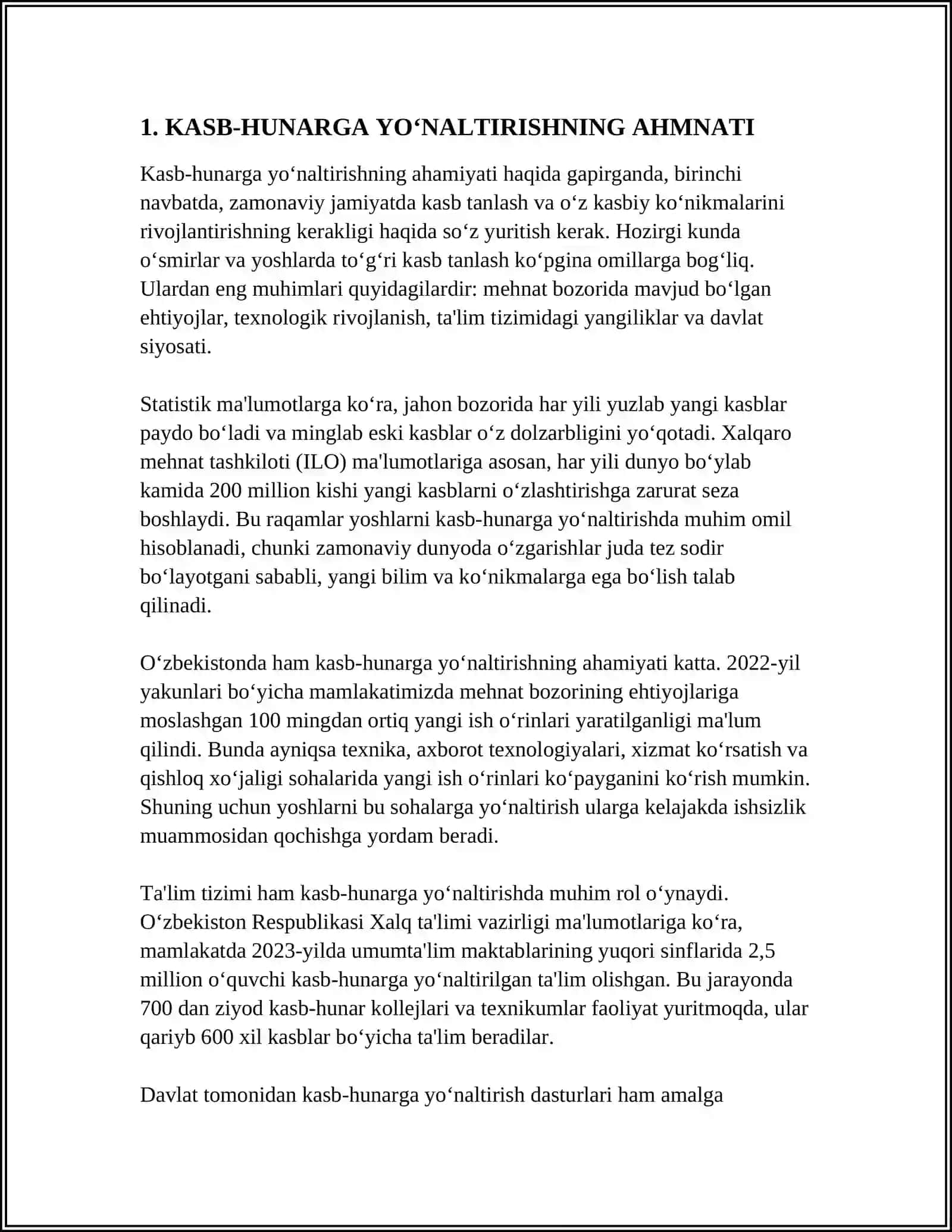 KASB-HUNARGA YO`NALTIRISH BO‘YICHA TA’LIM MUASSASASI JAMOASINING FAOLIYATI 4