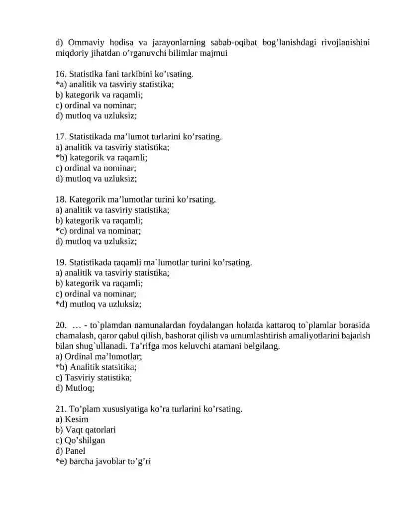 Statistika fanidan test 4