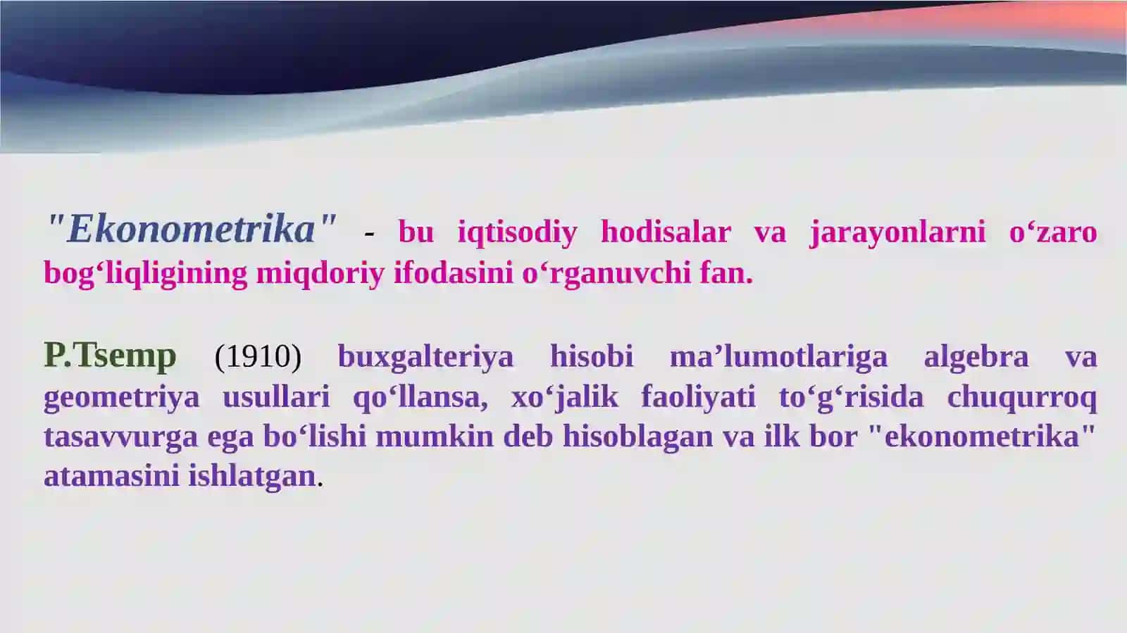 Ekonometrik modellarning axborot ta’minoti 4
