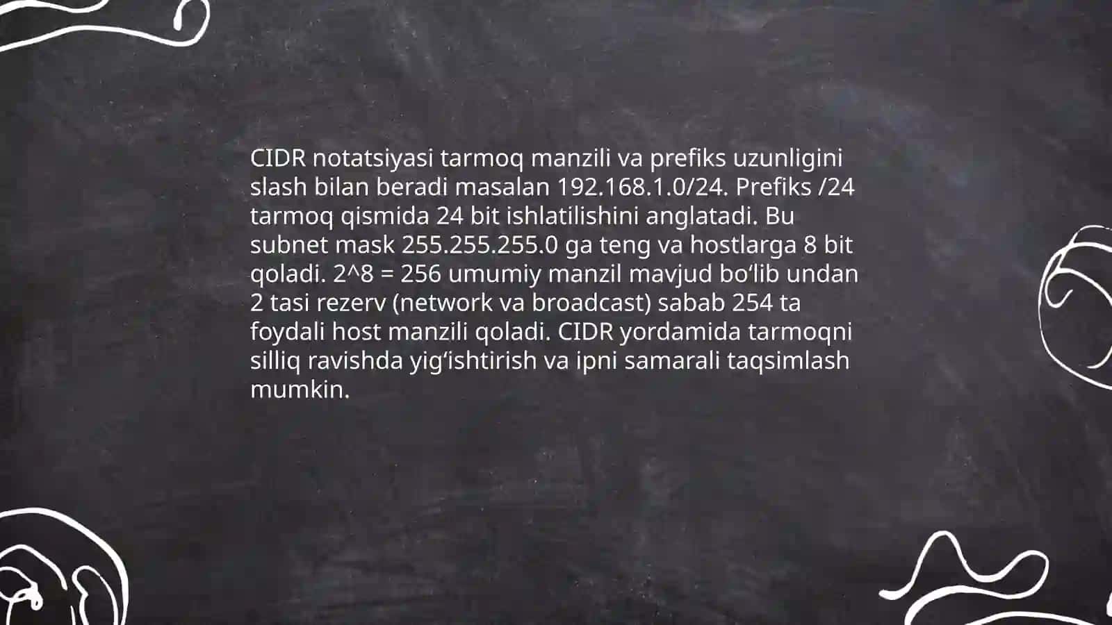 CIDR (Classless Inter-Domain Routing) tushunchasi 4