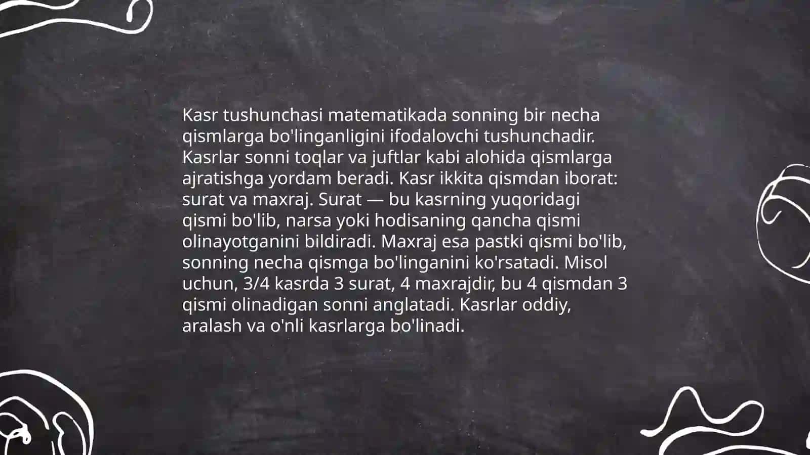 Butunning ulushi - Asosiy tushunchalar 4