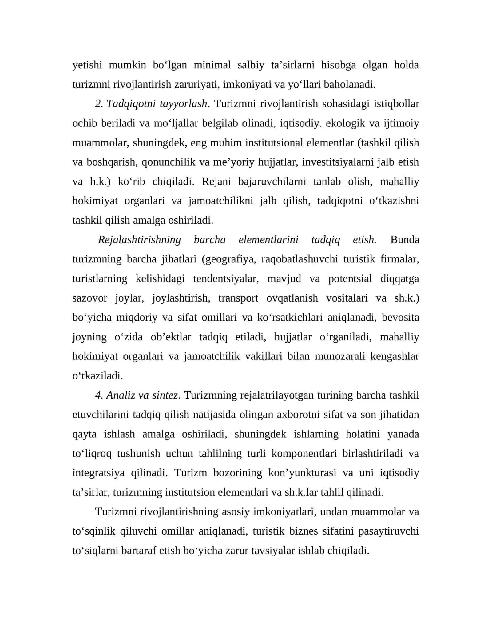 O‘zbekiston Respublikasida Turizmni Boshqarish va Rejalashtirish Organlari Tizimi 4
