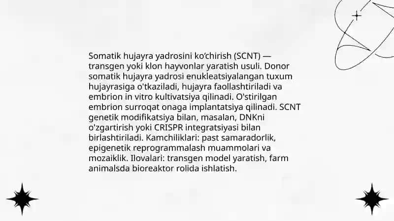 Transgen hayvonlar olish usullari 4