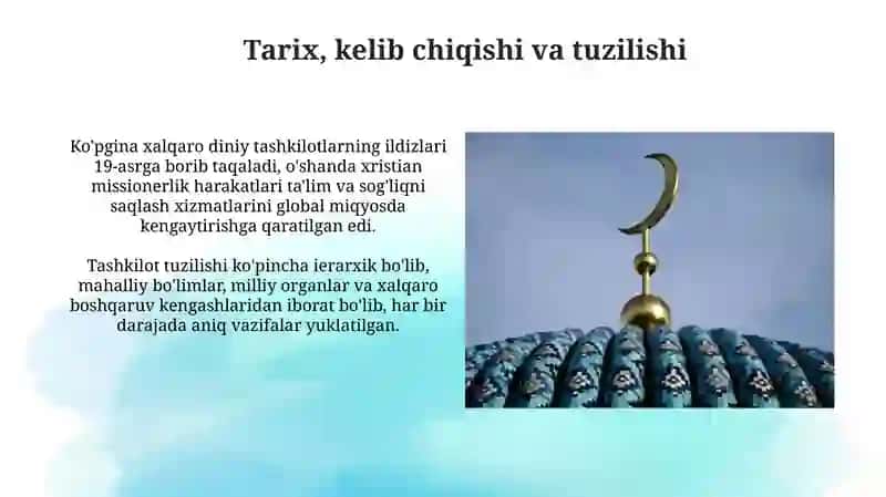 Xalqaro Diniy Tashkilotlar Faoliyati 4