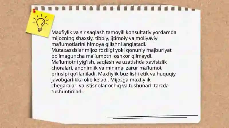 Konsultativ yordam tamoyillari 4