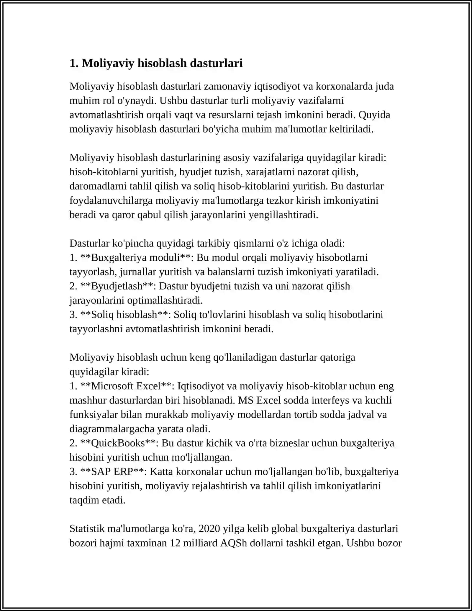 Moliyaviy hisoblash dasturlari 4