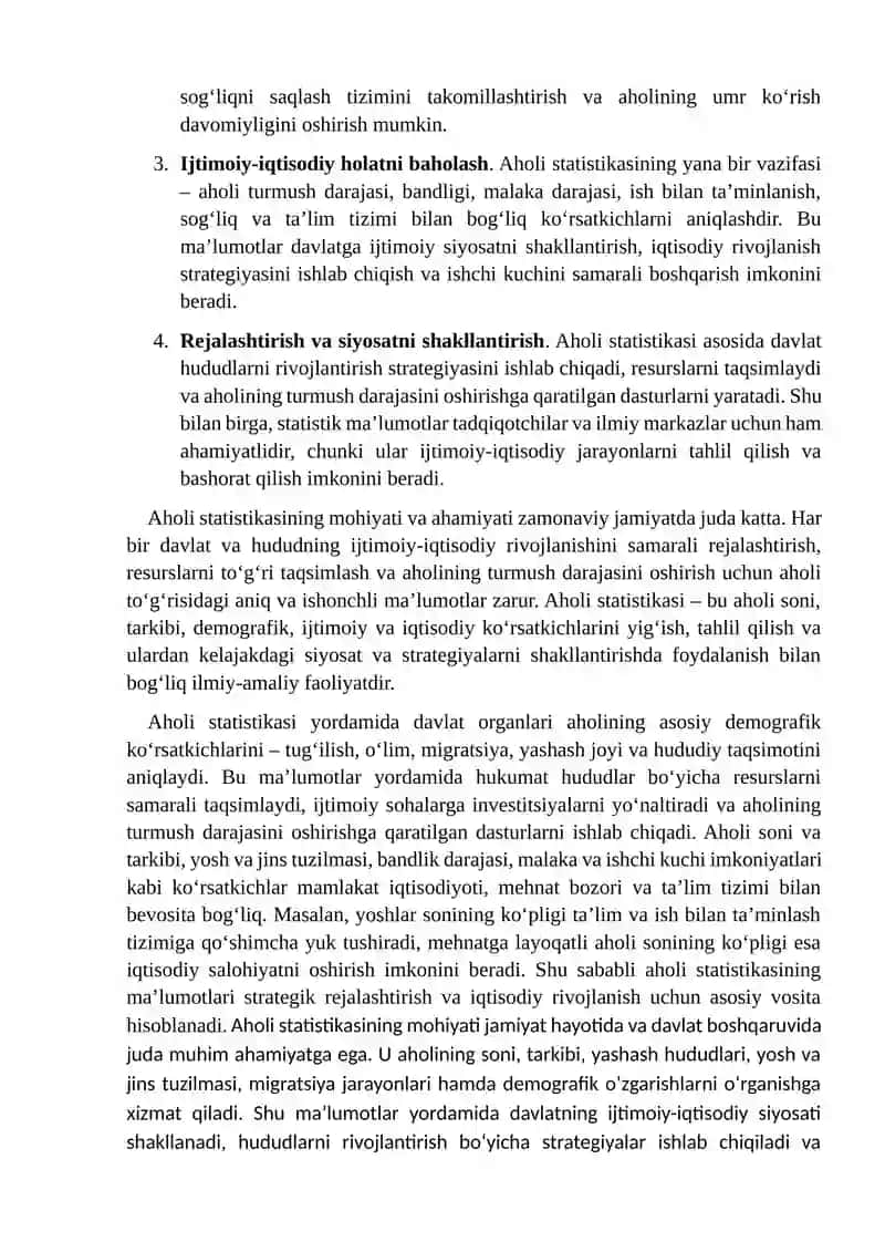 Aholi statistikasi 4