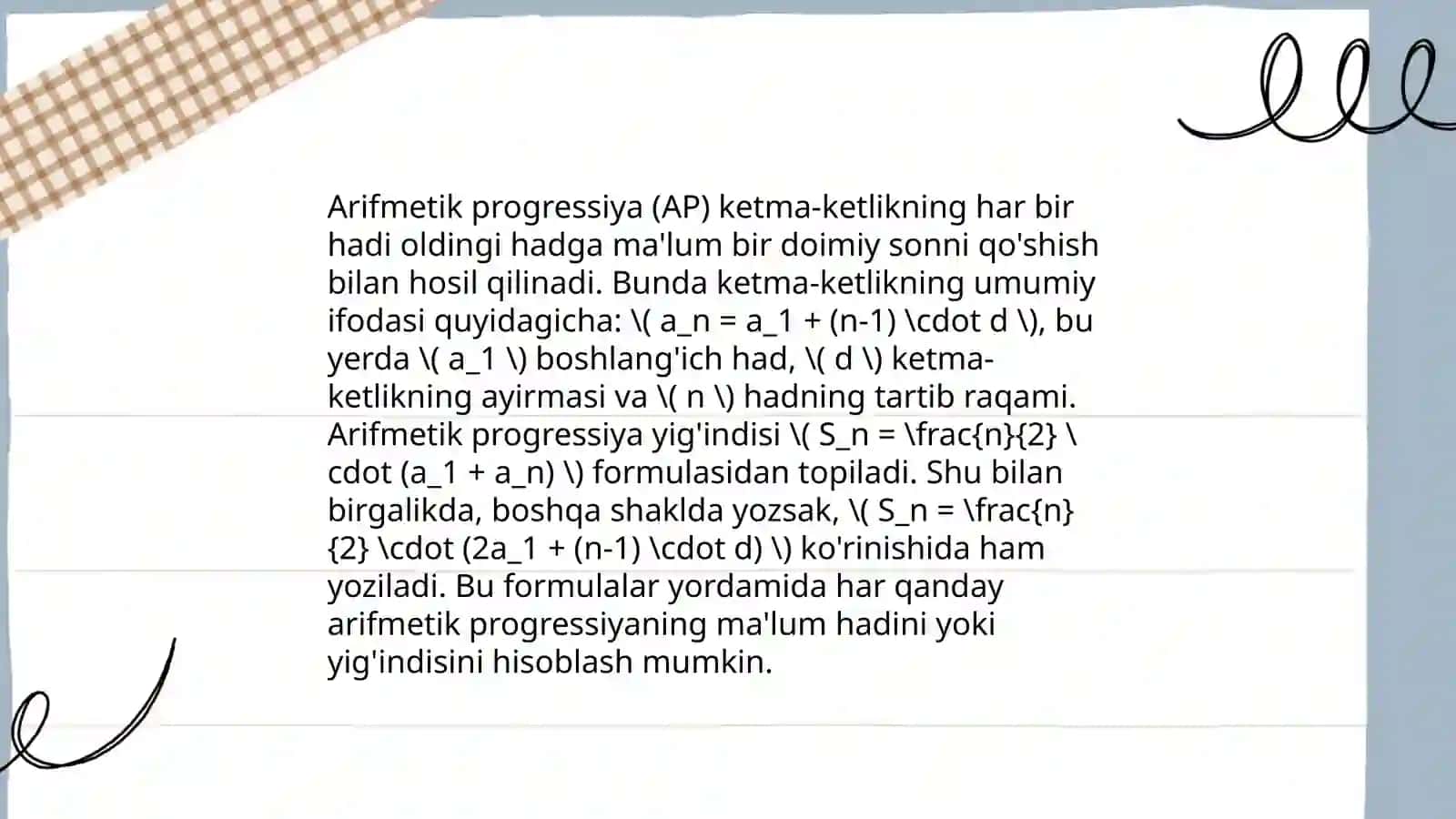 ARIFMETIK VA GEOMETRIK PROGRESSIYA 4