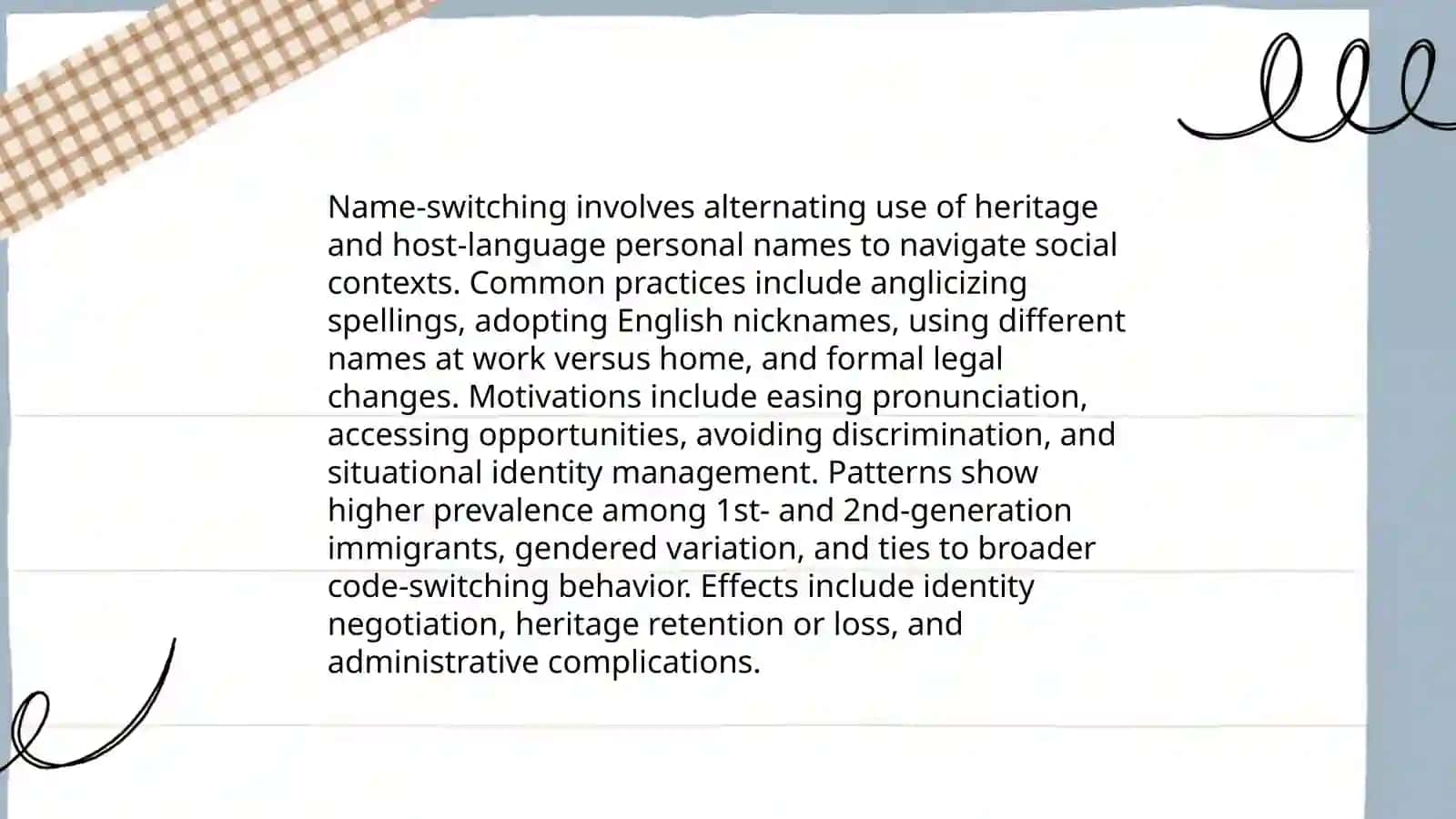 Code-switching. Other domains. Names, swearing, wordplay 4