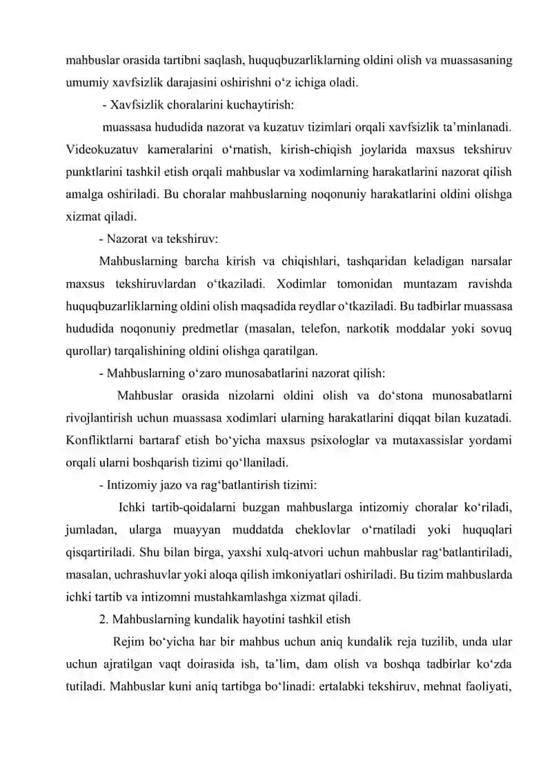 Jazoni Ijro Etish Muassasasidagi Rejimi 4
