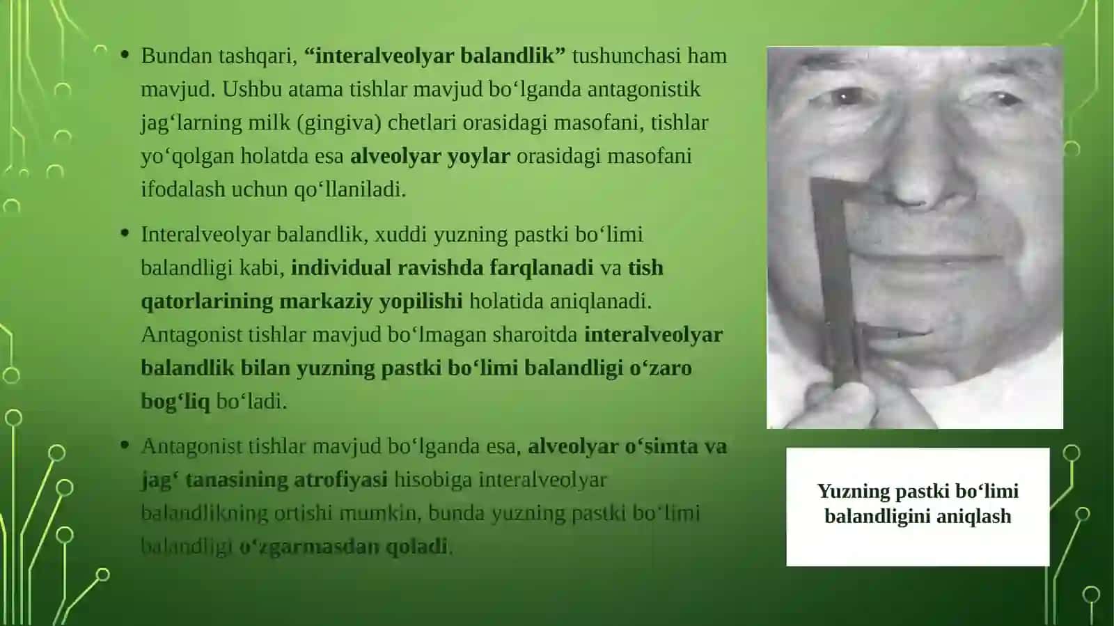 Yuzning pastki 1/3 qismi balandligini aniqlash usullari 4