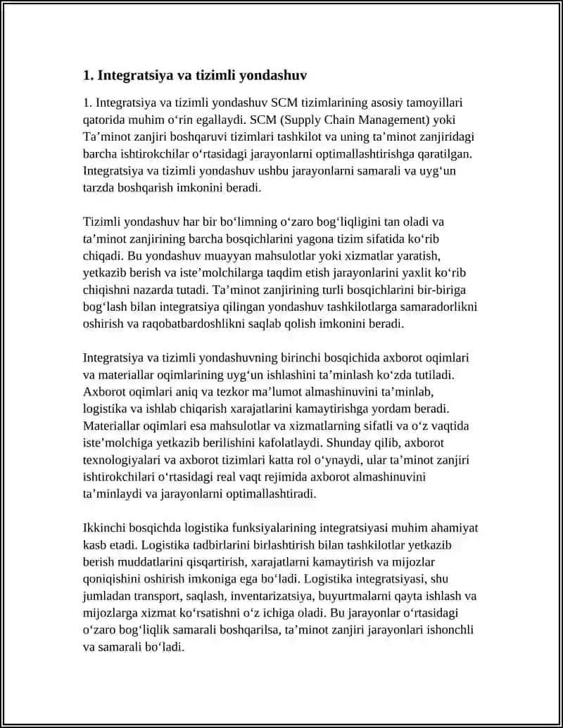 SCM TIZIMLARINING ASOSIY TAMOYILLARI 4