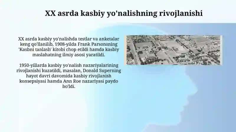 Kasb hunarga yo'naltirish uning ta'rixiy taraqqiyoti 4