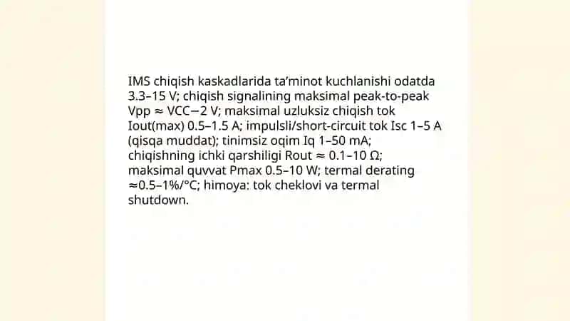IMS chiqish kaskadlari 4