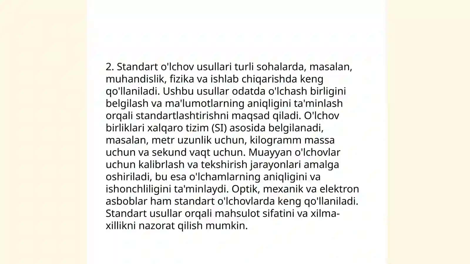 O'lchovlari bo'yicha taklif berish 4
