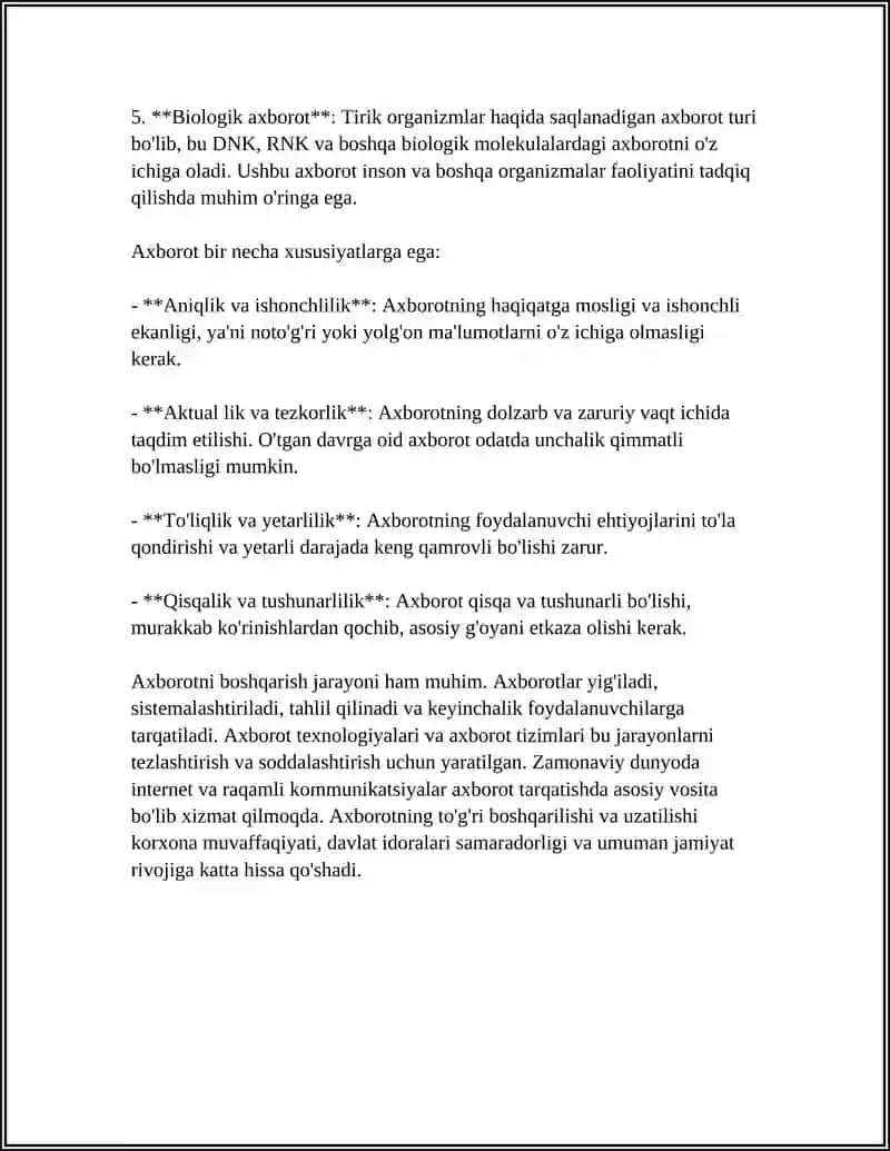 AXBOROT TURLARI VA ISHONCHLILIGI 4