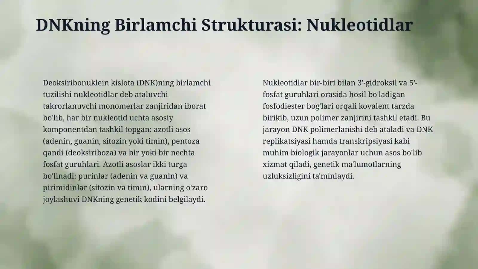 DNKning birlamchi va ikkilamchi strukturalari 4