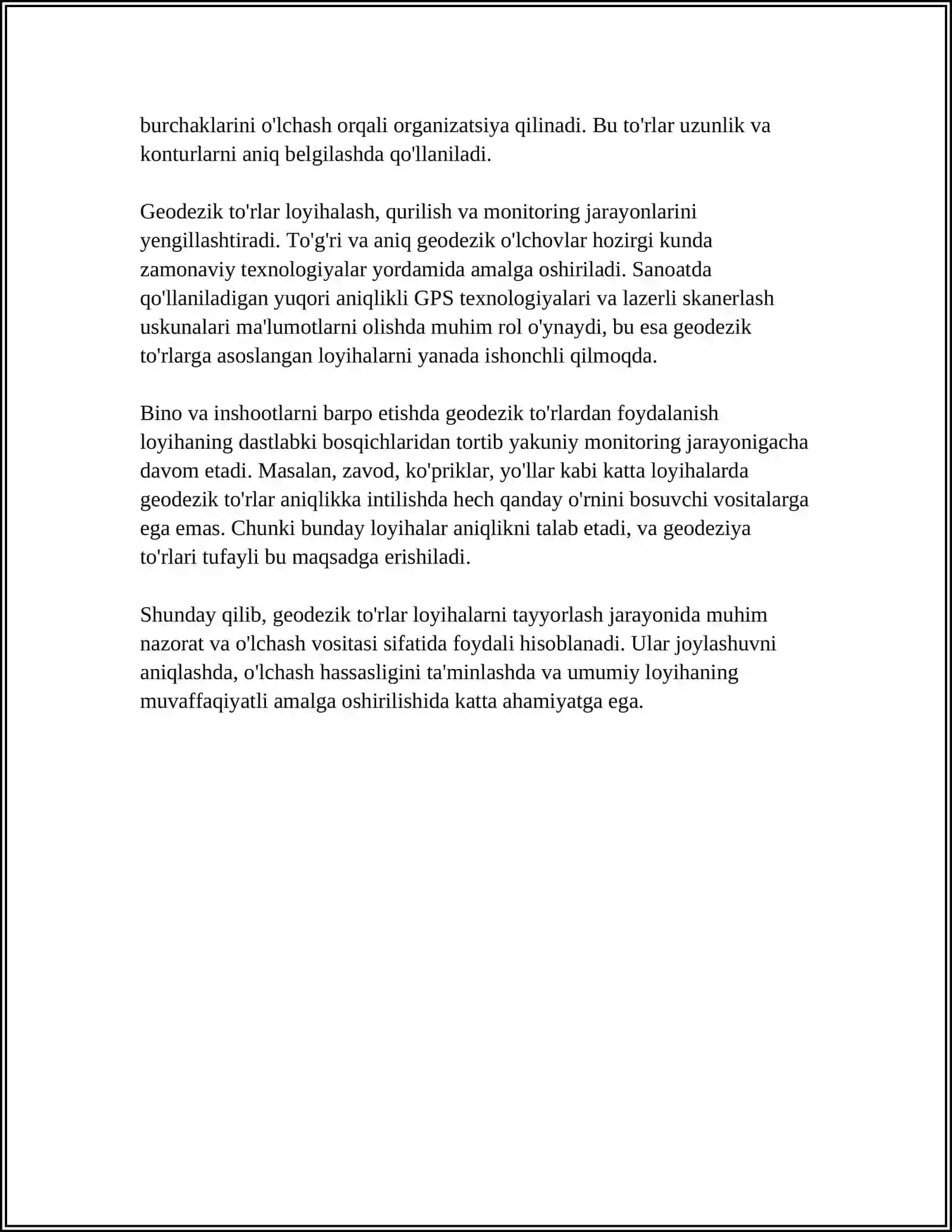 Geodezik to'rlar tushunchasi va turlari 4