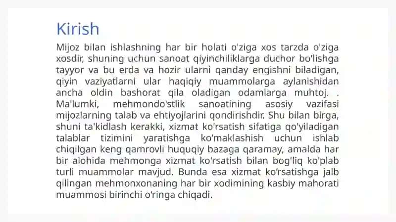Professional xizmat ko'rsatish standartlari 4